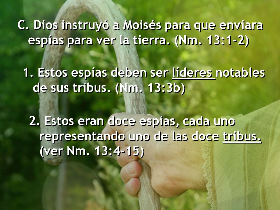 C. Dios instruyó a Moisés para que enviara espías para ver la tierra