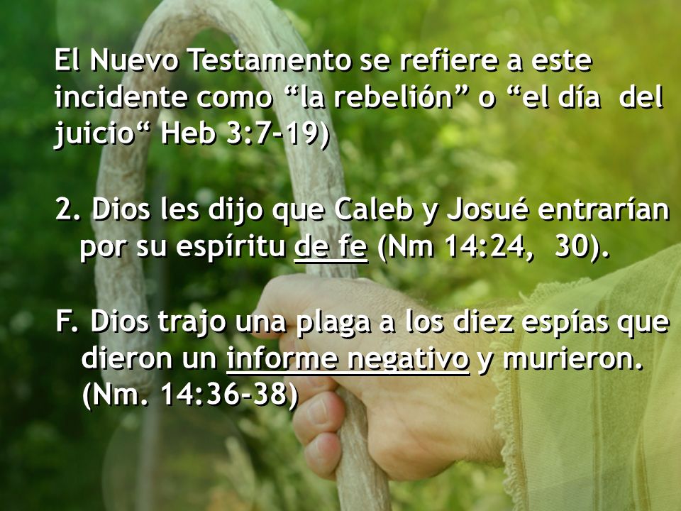 El Nuevo Testamento se refiere a este incidente como la rebelión o el día del juicio Heb 3:7-19)