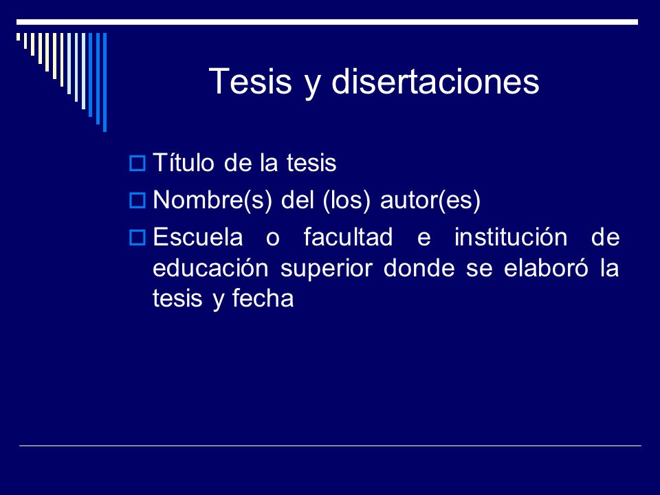 Tesis y disertaciones Título de la tesis Nombre(s) del (los) autor(es)