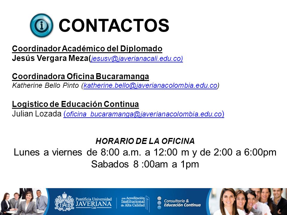 Lunes a viernes de 8:00 a.m. a 12:00 m y de 2:00 a 6:00pm