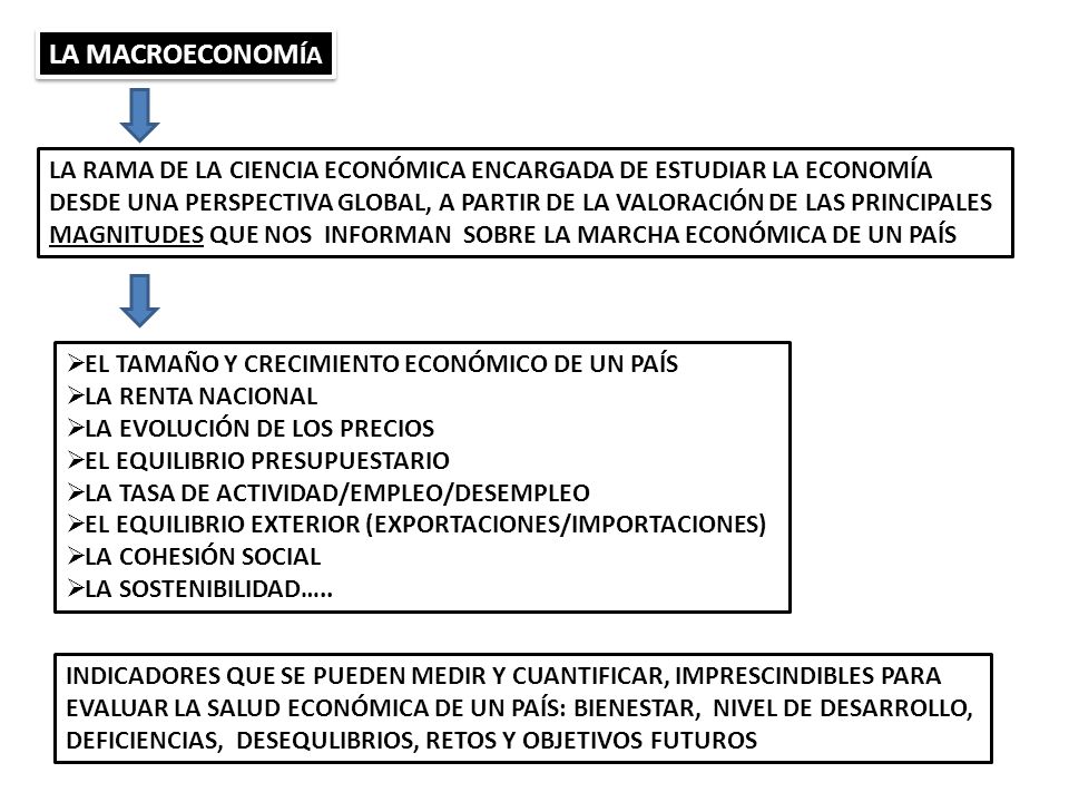 LA MACROECONOMÍA LA RAMA DE LA CIENCIA ECONÓMICA ENCARGADA DE ESTUDIAR LA ECONOMÍA.