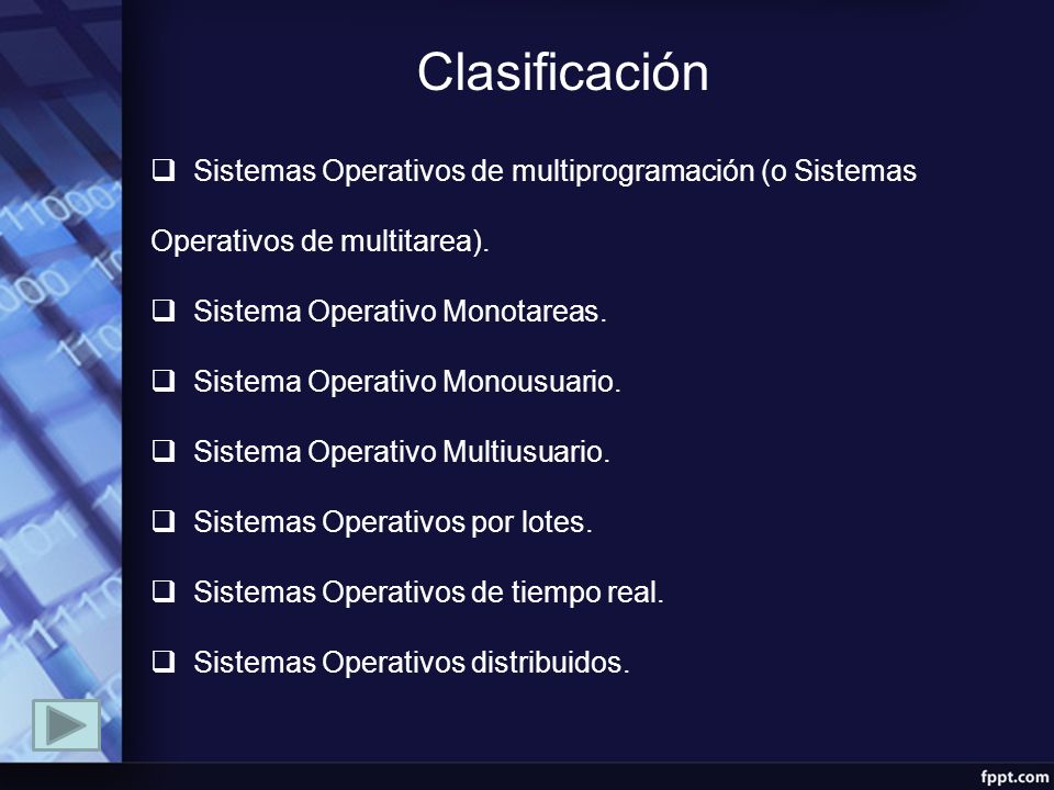 Clasificación Sistemas Operativos de multiprogramación (o Sistemas Operativos de multitarea). Sistema Operativo Monotareas.