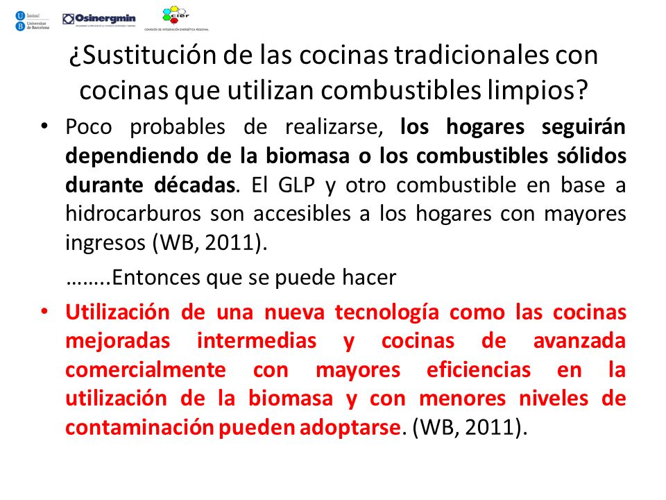 ¿Sustitución de las cocinas tradicionales con cocinas que utilizan combustibles limpios