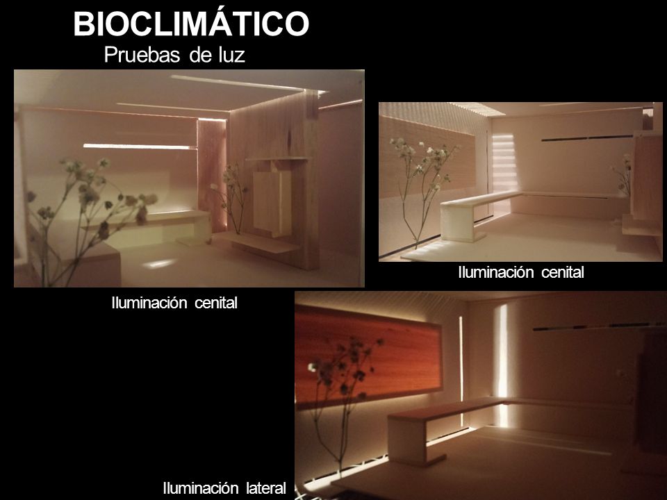 MODELO BIOCLIMÁTICO Pruebas de luz Iluminación cenital