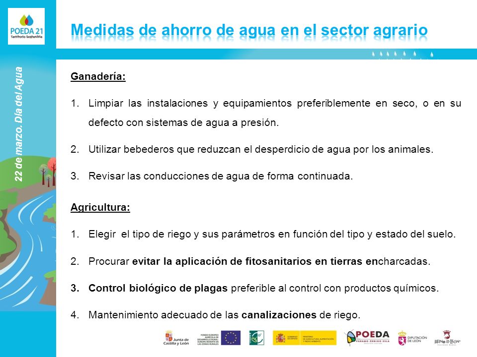 Medidas de ahorro de agua en el sector agrario