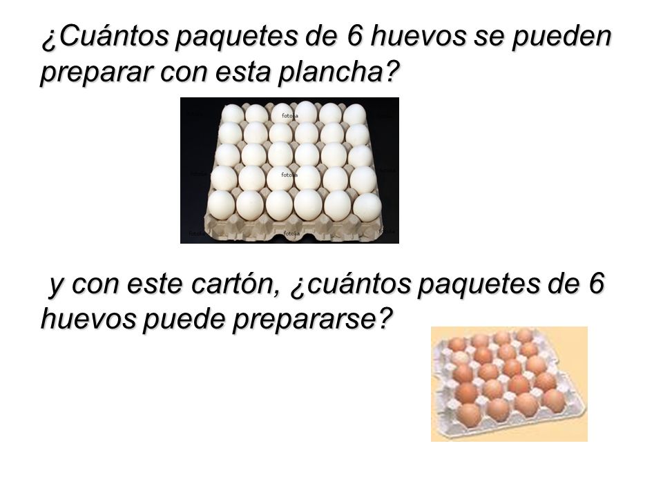¿Cuántos paquetes de 6 huevos se pueden preparar con esta plancha