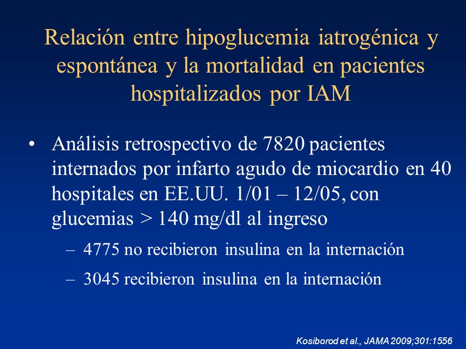 Relación entre hipoglucemia iatrogénica y espontánea y la mortalidad en pacientes hospitalizados por IAM
