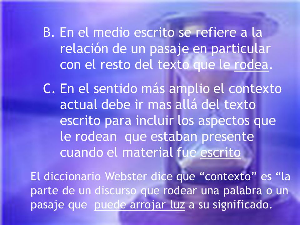 B. En el medio escrito se refiere a la relación de un pasaje en particular con el resto del texto que le rodea.