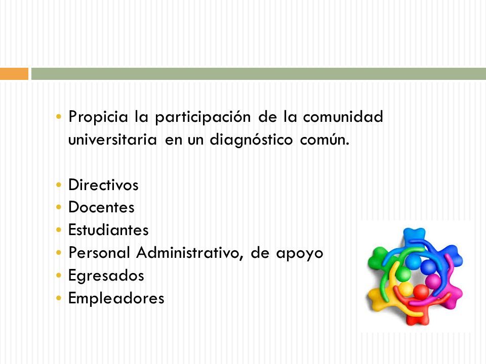 Propicia la participación de la comunidad universitaria en un diagnóstico común.