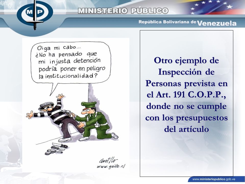 Otro ejemplo de Inspección de Personas prevista en el Art. 191 C. O. P