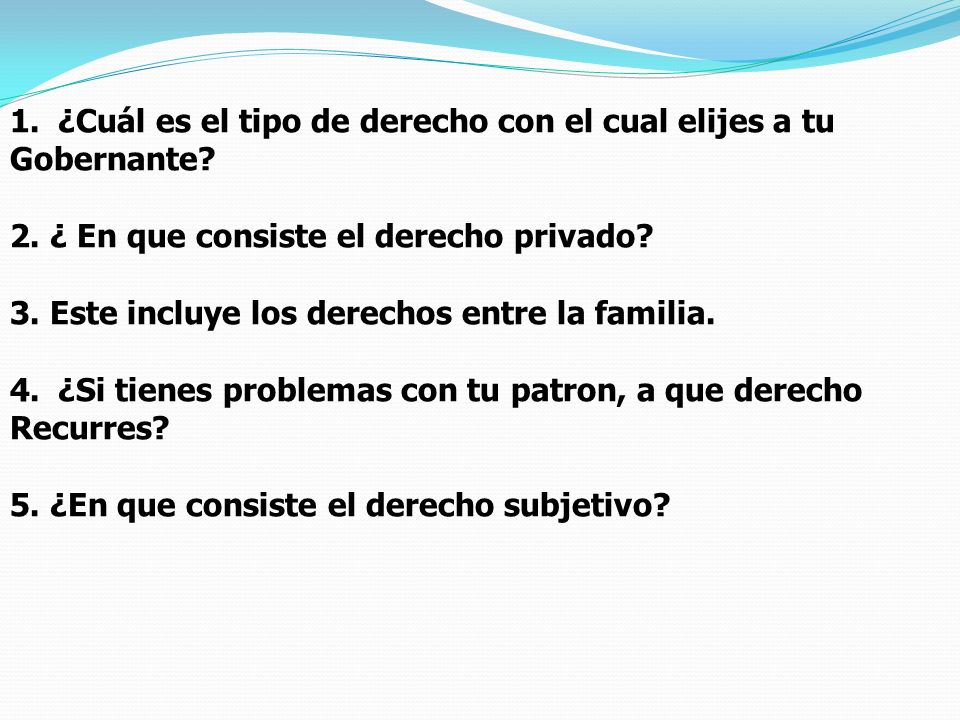 ¿Cuál es el tipo de derecho con el cual elijes a tu