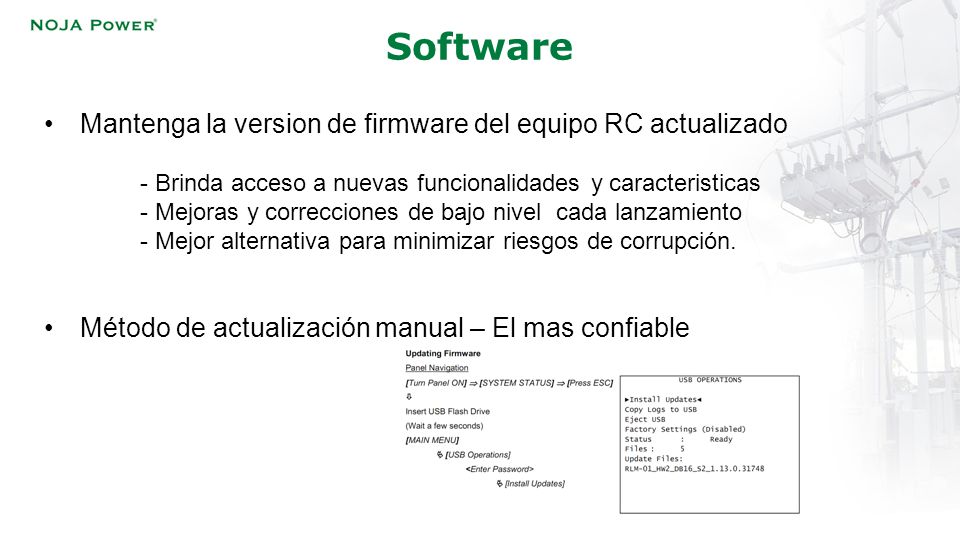 Software Mantenga la version de firmware del equipo RC actualizado