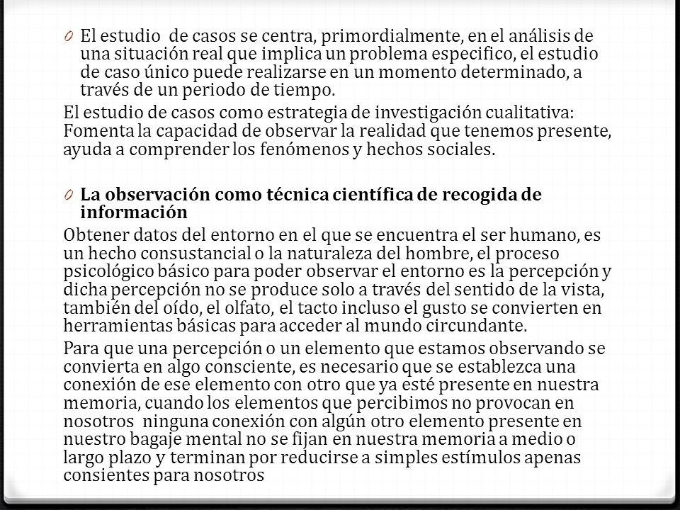 La observación como técnica científica de recogida de información