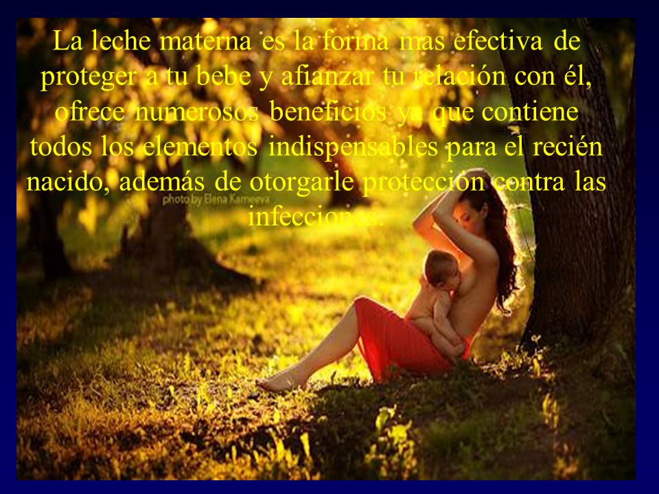 La leche materna es la forma mas efectiva de proteger a tu bebe y afianzar tu relación con él, ofrece numerosos beneficios ya que contiene todos los elementos indispensables para el recién nacido, además de otorgarle protección contra las infecciones.