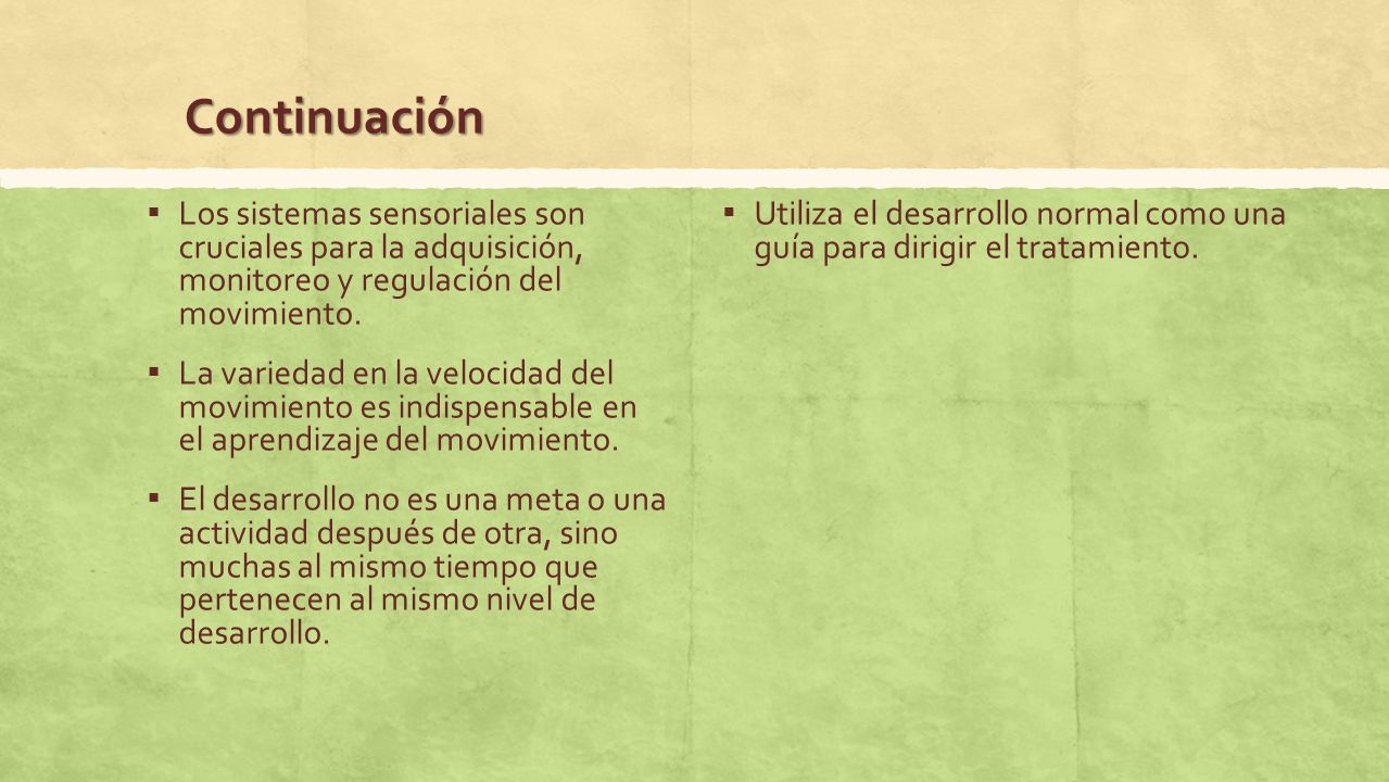 Continuación Los sistemas sensoriales son cruciales para la adquisición, monitoreo y regulación del movimiento.
