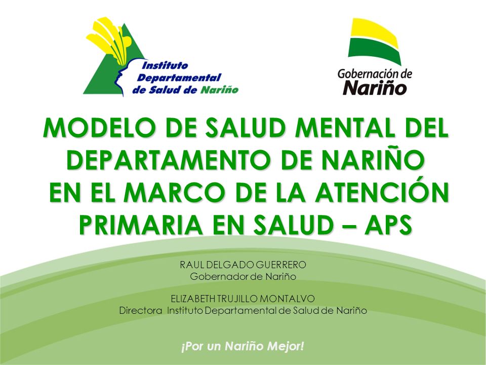 MODELO DE SALUD MENTAL DEL DEPARTAMENTO DE NARIÑO EN EL MARCO DE LA ATENCIÓN PRIMARIA EN SALUD – APS