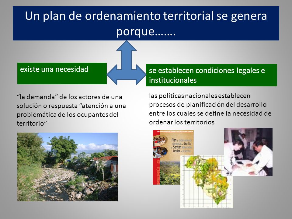 Un plan de ordenamiento territorial se genera porque…….