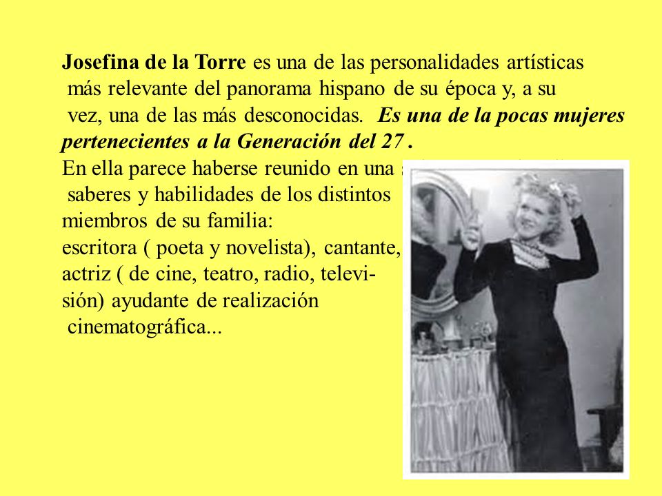 Josefina de la Torre es una de las personalidades artísticas