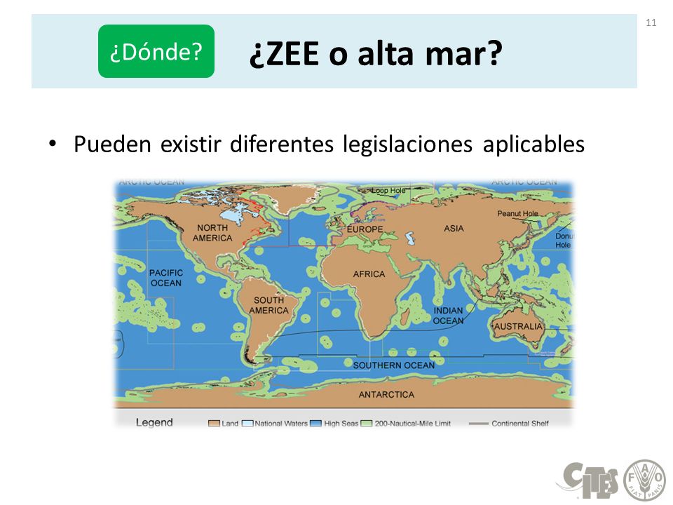 ¿ZEE o alta mar ¿Dónde Pueden existir diferentes legislaciones aplicables