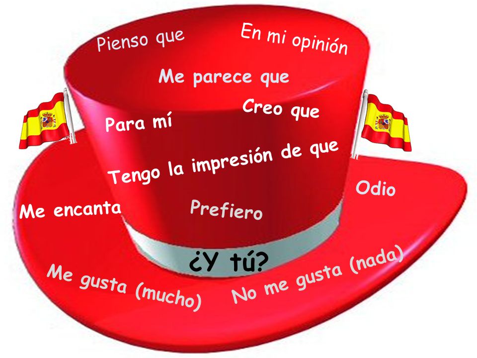 ¿Y tú Pienso que En mi opinión Me parece que Creo que Para mí