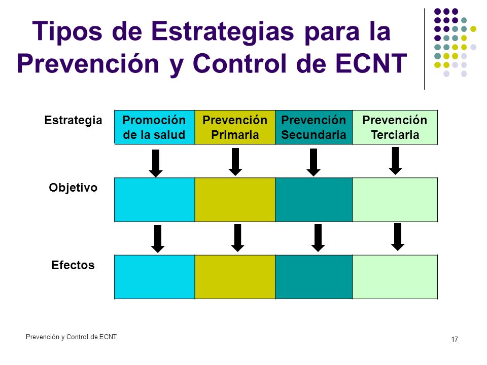 Tipos de Estrategias para la Prevención y Control de ECNT