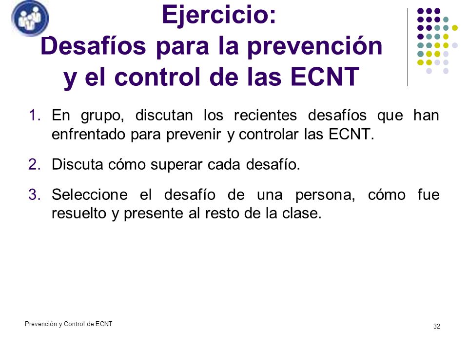 Ejercicio: Desafíos para la prevención y el control de las ECNT
