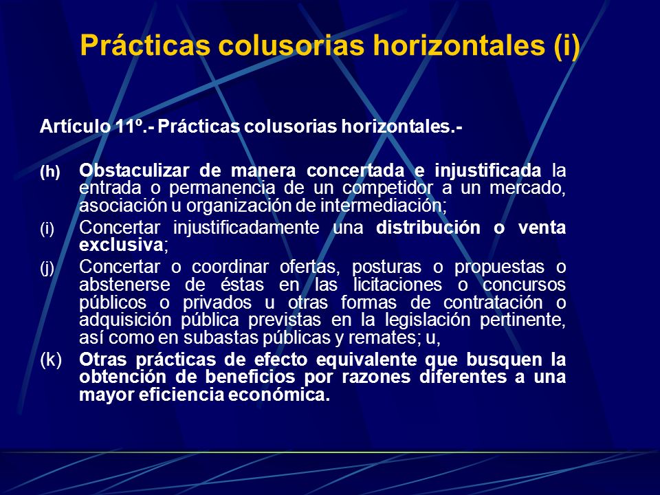 Prácticas colusorias horizontales (i)