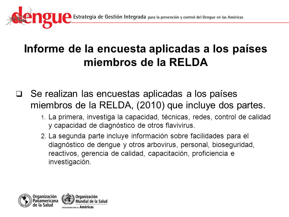 Informe de la encuesta aplicadas a los países miembros de la RELDA