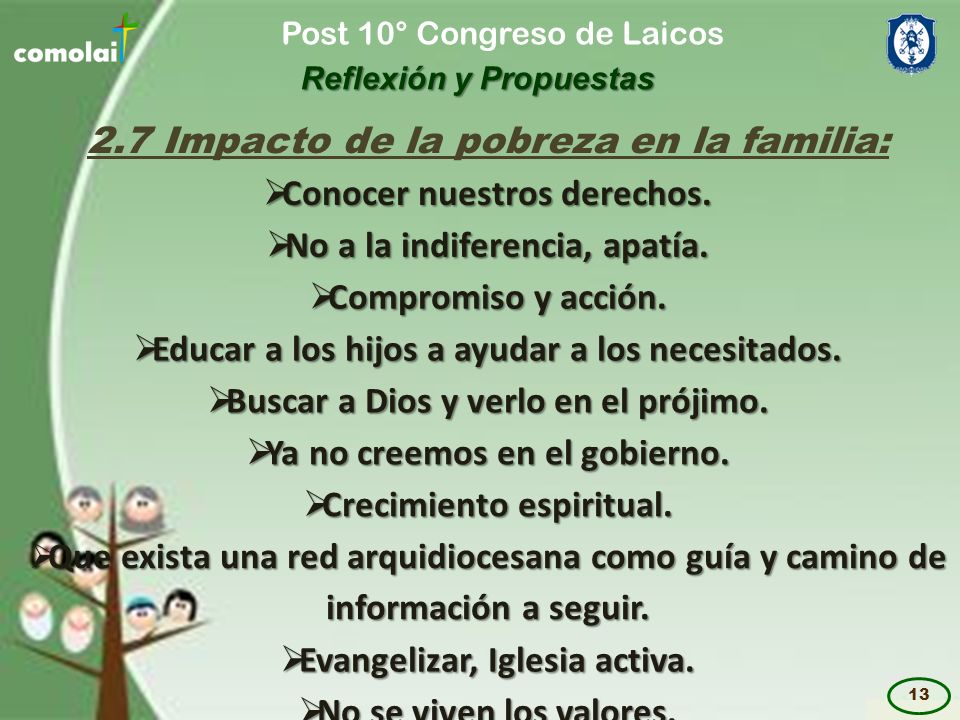 2.7 Impacto de la pobreza en la familia: Conocer nuestros derechos.