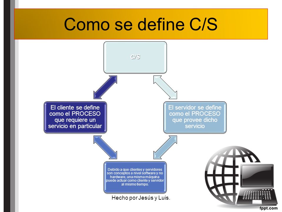 El servidor se define como el PROCESO que provee dicho servicio