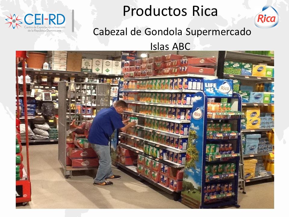 Productos Rica Cabezal de Gondola Supermercado Islas ABC