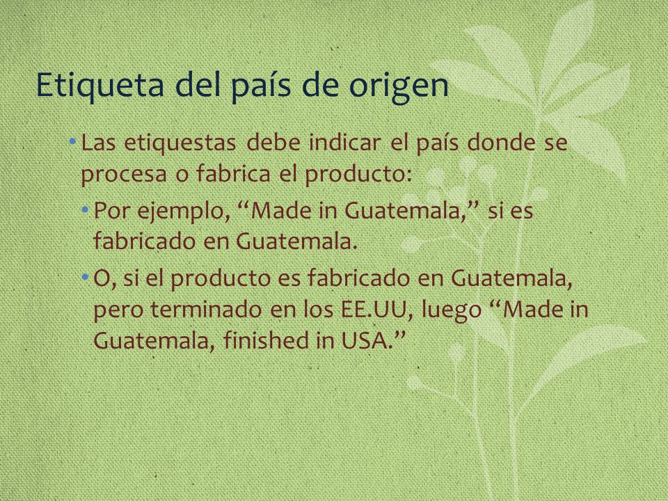 Etiqueta del país de origen
