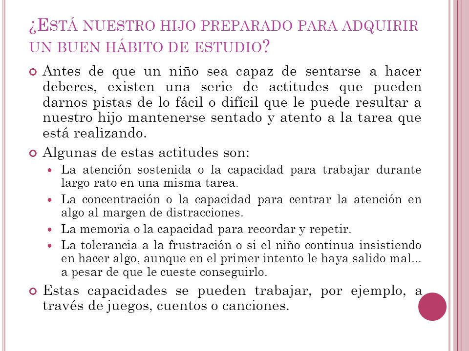 ¿Está nuestro hijo preparado para adquirir un buen hábito de estudio