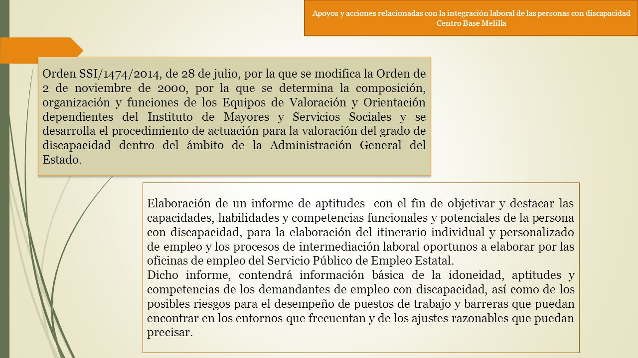 Apoyos y acciones relacionadas con la integración laboral de las personas con discapacidad