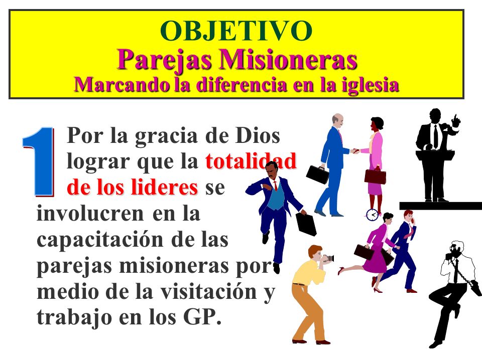 OBJETIVO Parejas Misioneras Marcando la diferencia en la iglesia