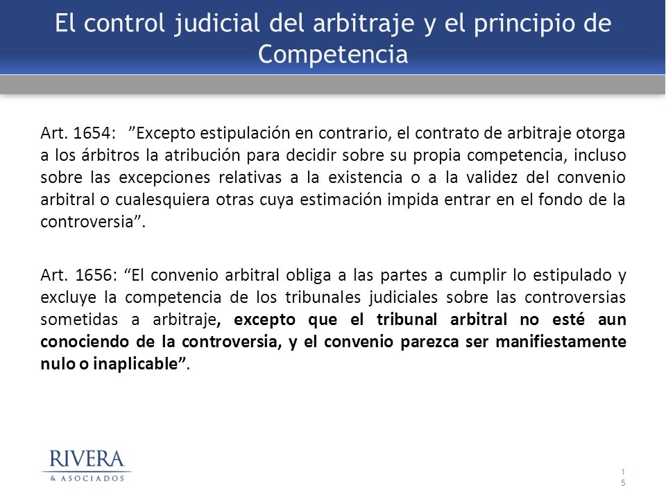 El control judicial del arbitraje y el principio de Competencia