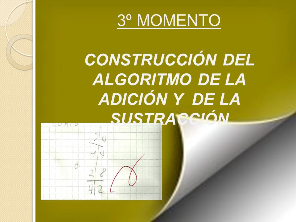 CONSTRUCCIÓN DEL ALGORITMO DE LA ADICIÓN Y DE LA SUSTRACCIÓN