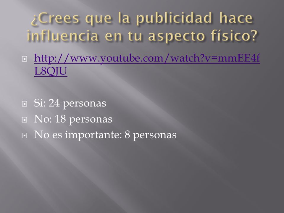 ¿Crees que la publicidad hace influencia en tu aspecto físico