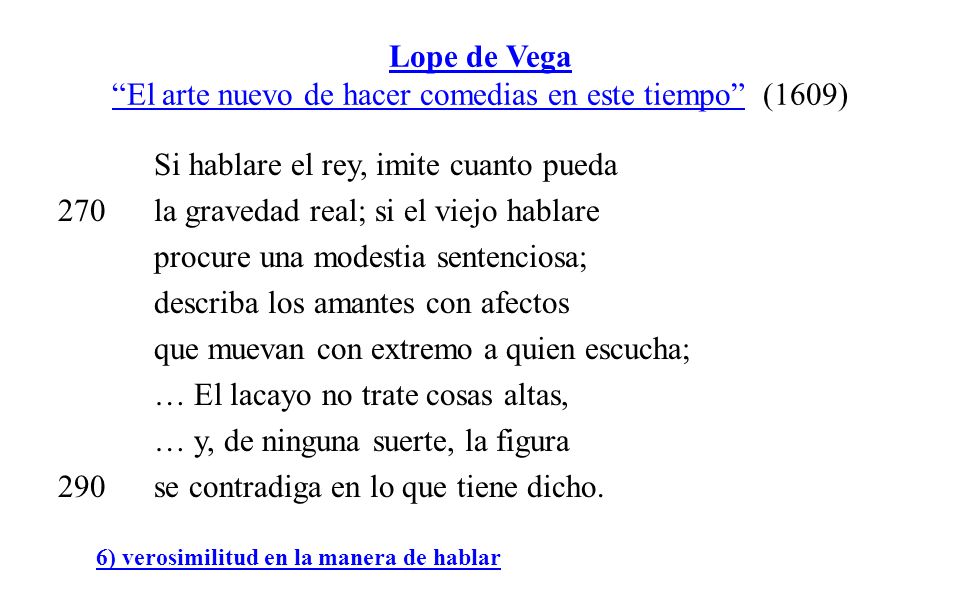 Lope de Vega El arte nuevo de hacer comedias en este tiempo (1609)