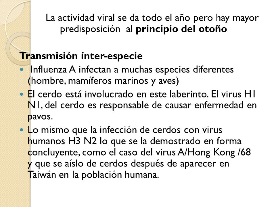 La actividad viral se da todo el año pero hay mayor predisposición al principio del otoño