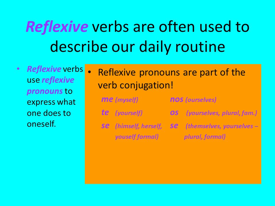 Reflexive verbs are often used to describe our daily routine