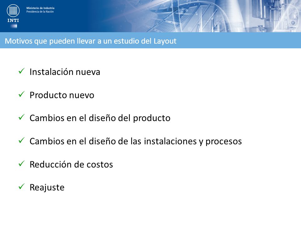 Cambios en el diseño del producto