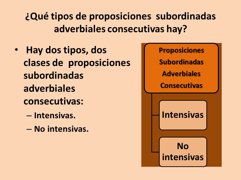 ¿Qué tipos de proposiciones subordinadas adverbiales consecutivas hay