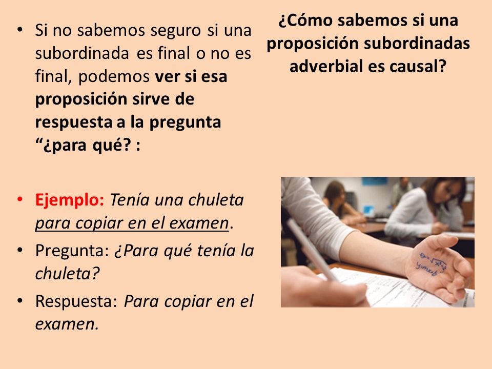 ¿Cómo sabemos si una proposición subordinadas adverbial es causal