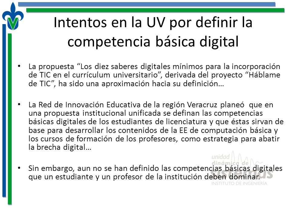 Intentos en la UV por definir la competencia básica digital