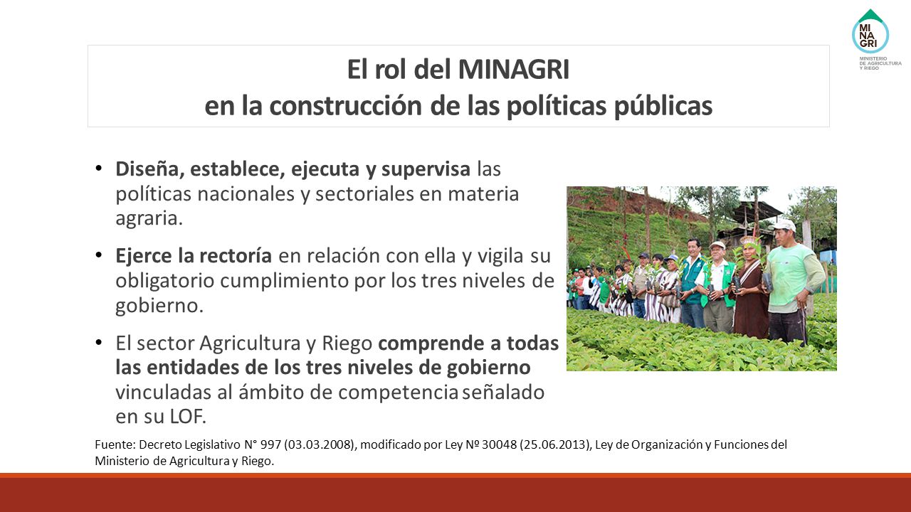 El rol del MINAGRI en la construcción de las políticas públicas