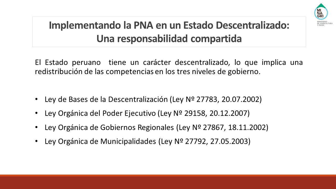 Implementando la PNA en un Estado Descentralizado: Una responsabilidad compartida