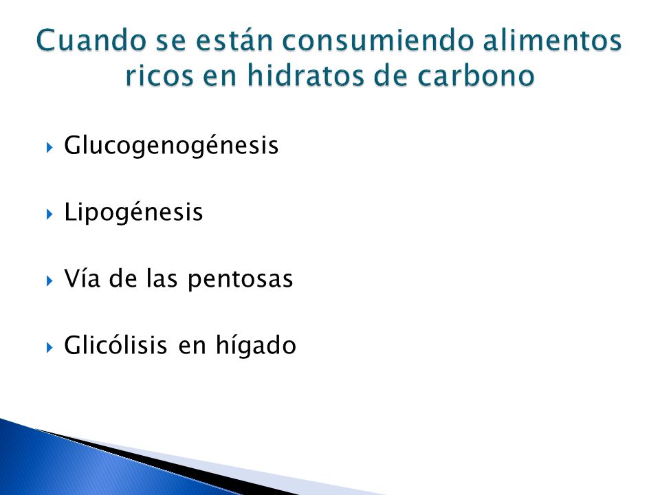 Cuando se están consumiendo alimentos ricos en hidratos de carbono
