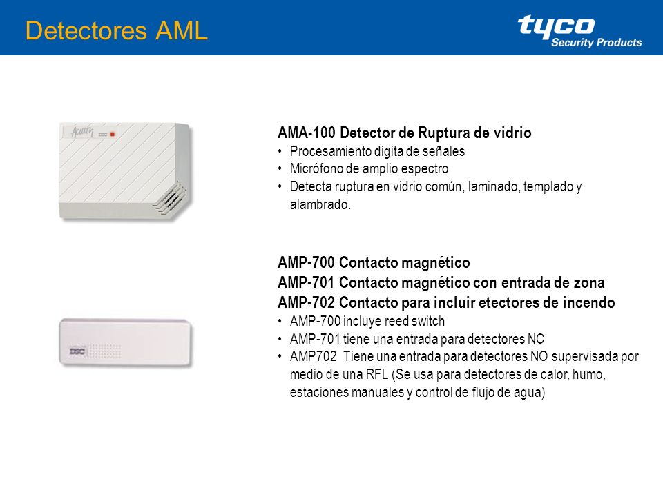 Detectores AML AMA-100 Detector de Ruptura de vidrio