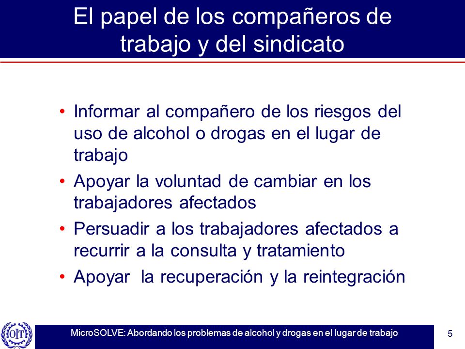 El papel de los compañeros de trabajo y del sindicato